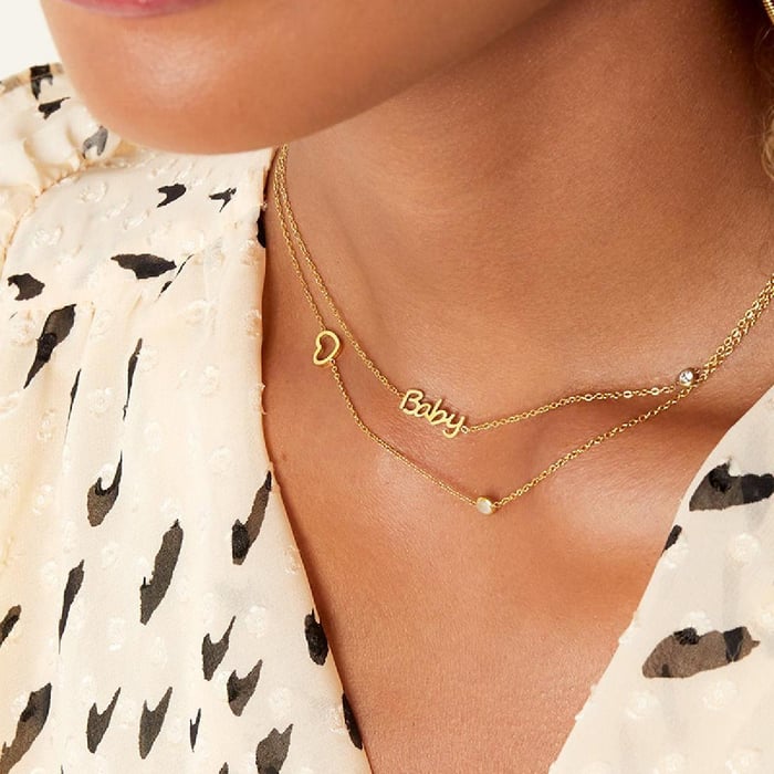 Birthstone necklace gold Baby Picture3