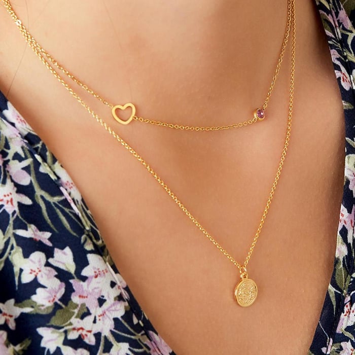 Geboortesteen ketting januari goud Afbeelding3