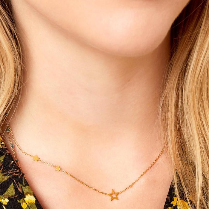 Stainless steel necklace stars Picture3