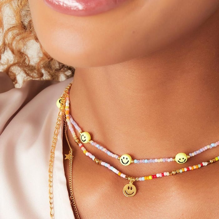 Beaded necklace with smileys Picture4