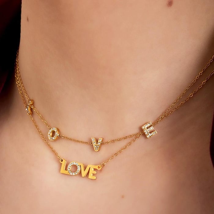 Stainless steel necklace love Picture4