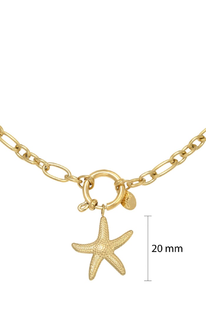 Halskette Starfish Goldfarbe Edelstahl h5Bild2