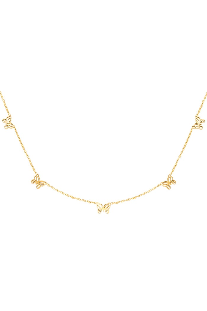 Collana Piccole Farfalle Silver Color Stainless Steel