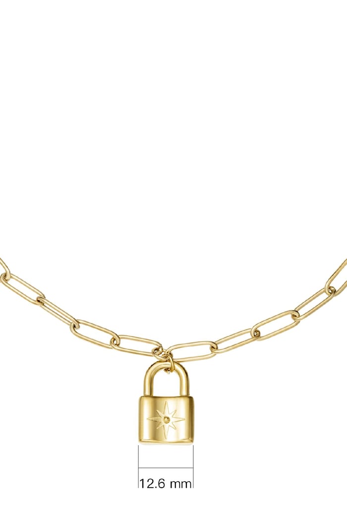 Ketting cute lock Goud kleur Stainless Steel Afbeelding4