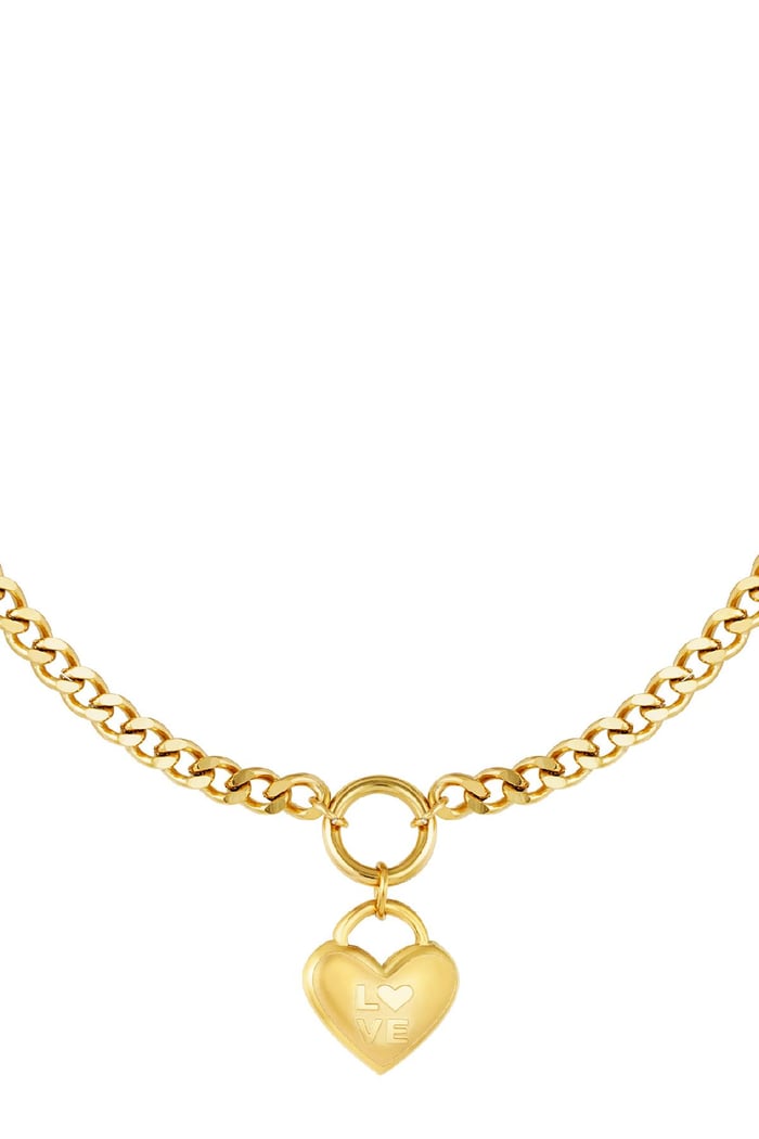 Halskette Ein Herz voller Liebe Goldfarbe Edelstahl h5Bild4