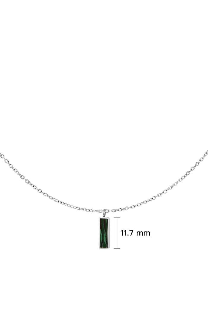 Collar con dije verde Plata Acero inoxidable h5Imagen4