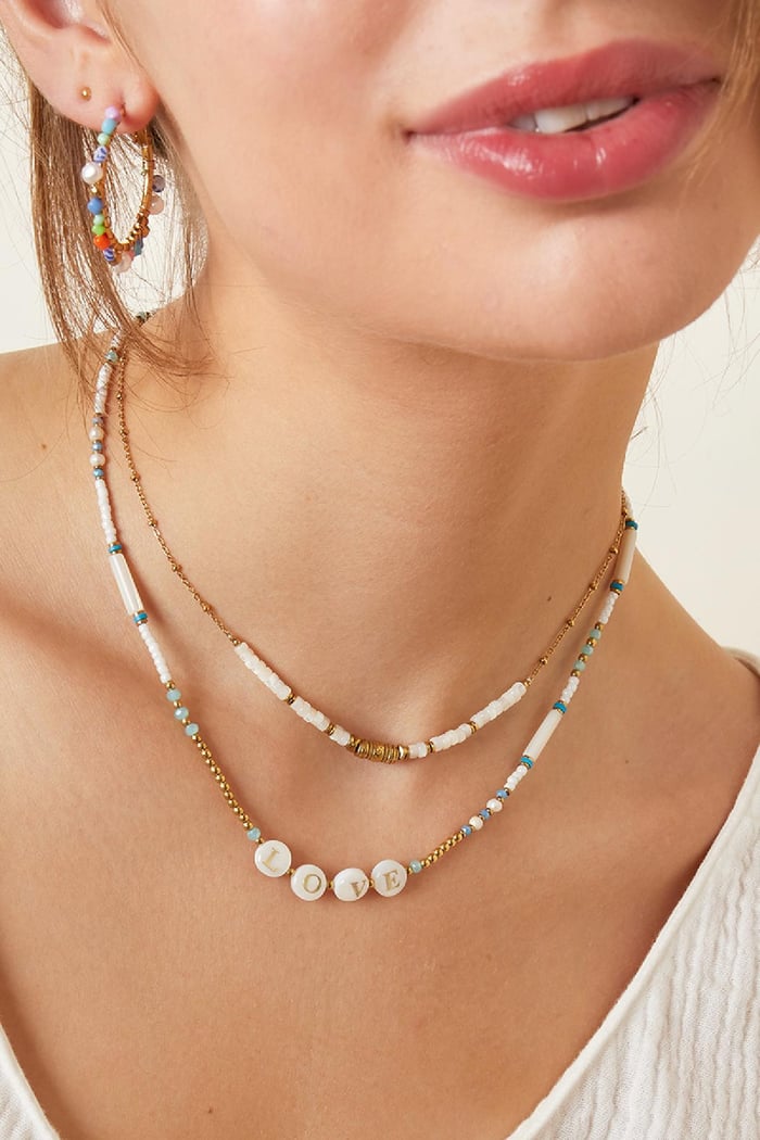 Halskette Liebe - Strandkollektion Goldfarbe Edelstahl Bild3