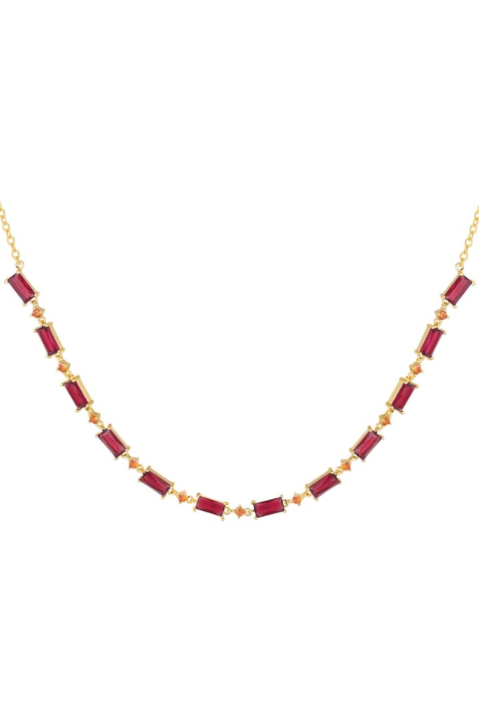 Halskette mit farbigen Steinen - Kollektion Sparkle Fuchsia Kupfer 
