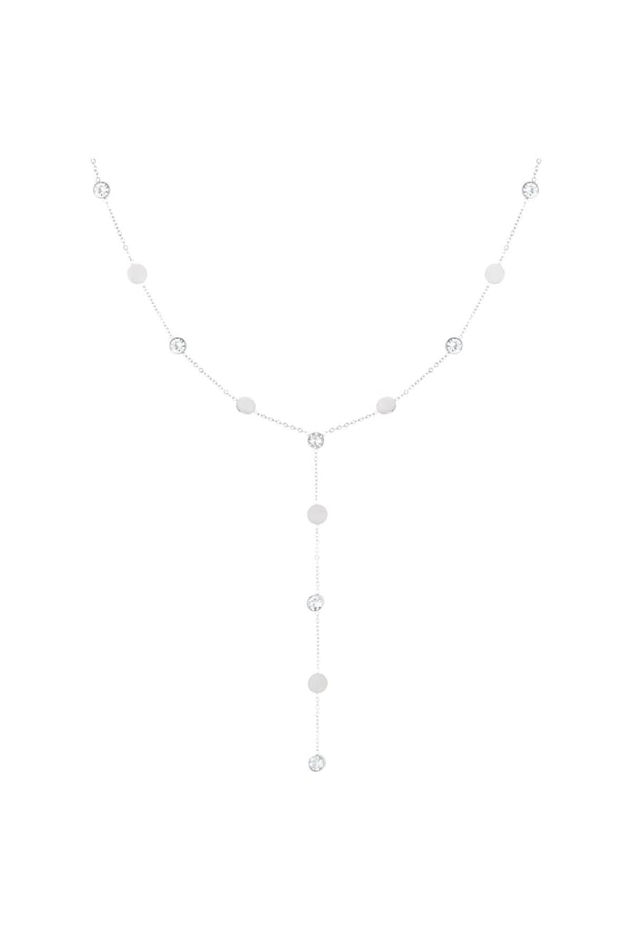 Long necklace rhinestone Gold Color Stainless Steel