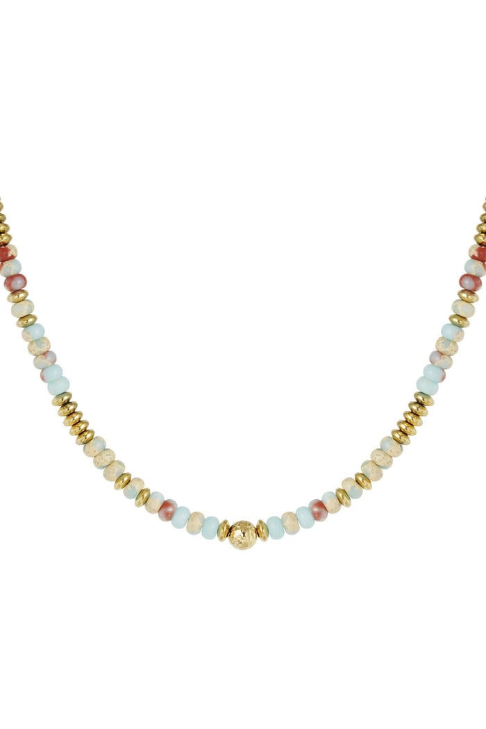 Collana con perline in pietra multicolore - Collezione pietre naturali Stone 