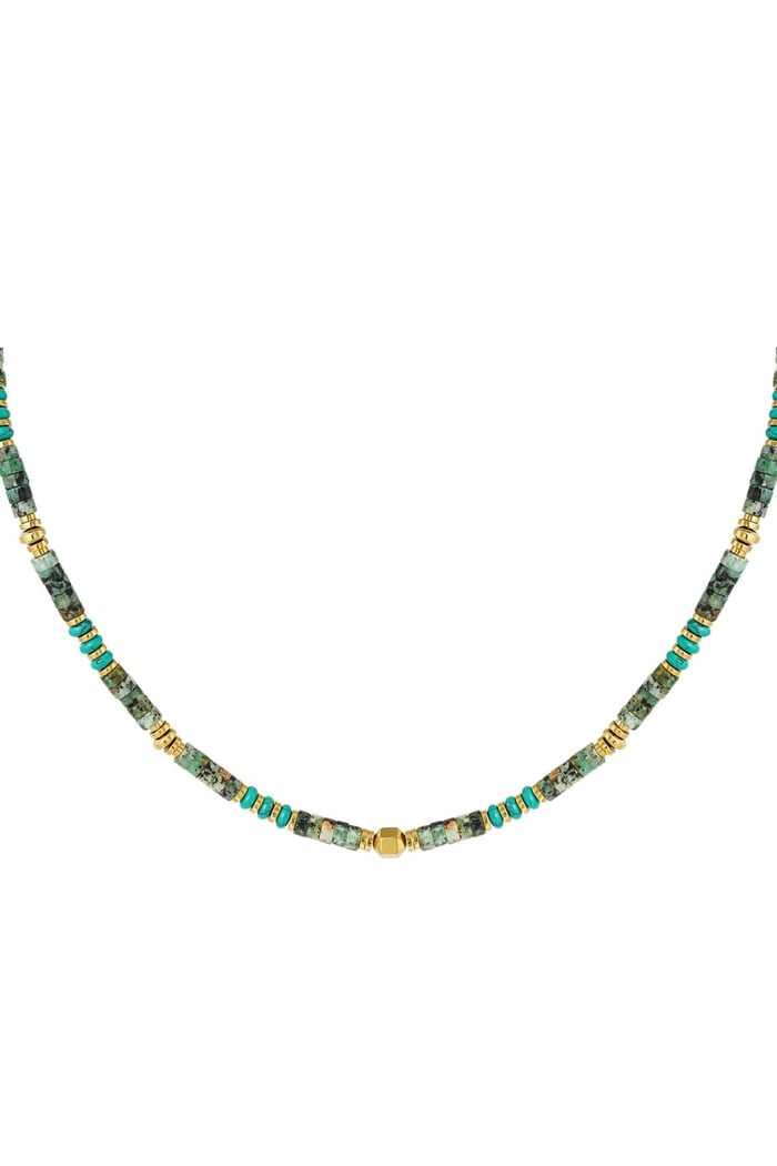 Collana perline allegre - Collezione di pietre naturali White gold Stone 