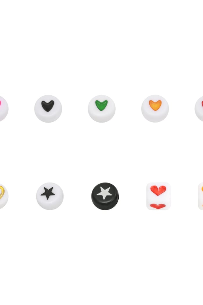 DIY Flat Beads Heart - 7MM Gelb Kunststoff h5Bild2
