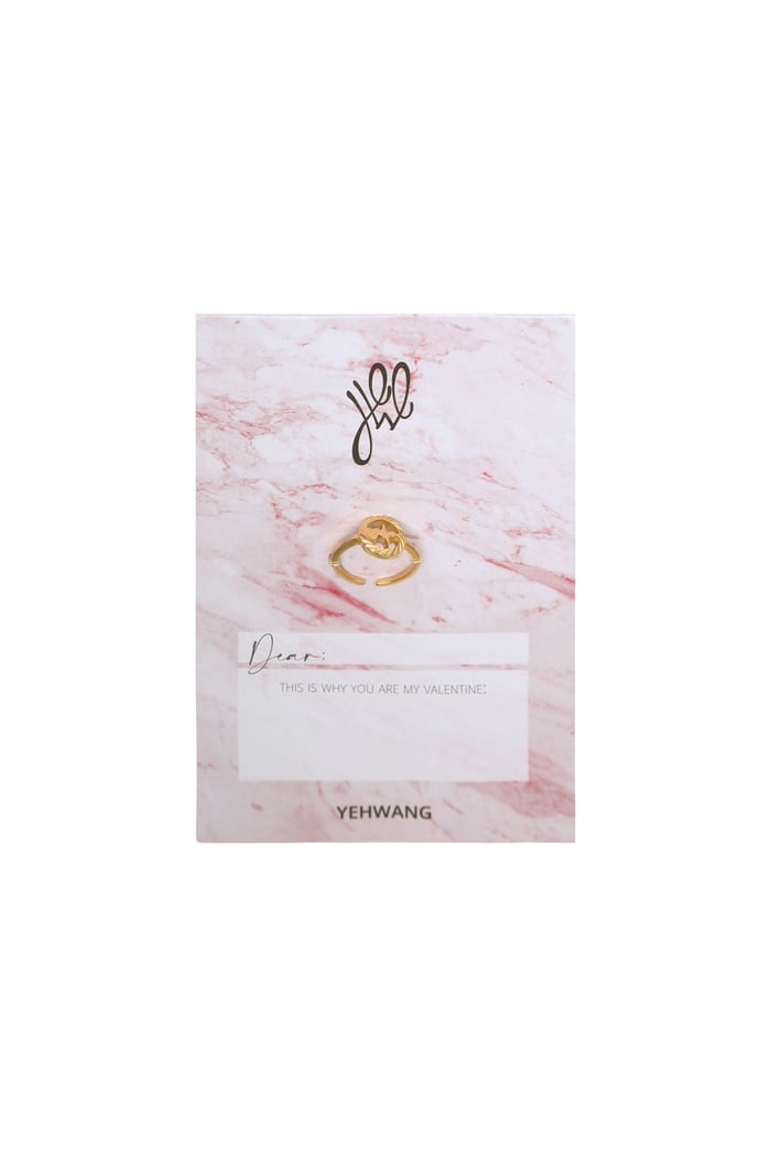 Ring Heartbeat Gold Color Stainless Steel One size