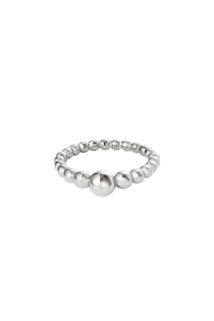 Ring Steel Pearls Silver Color Stainless Steel 16 