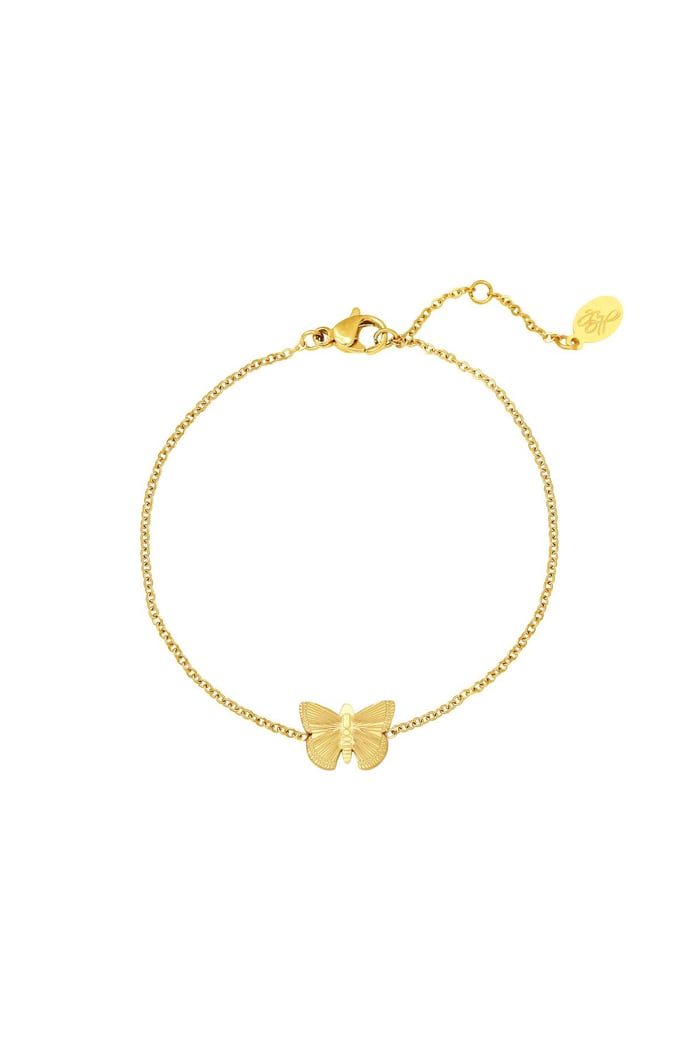 Bracelet Butterfly Couleur or Acier inoxydable