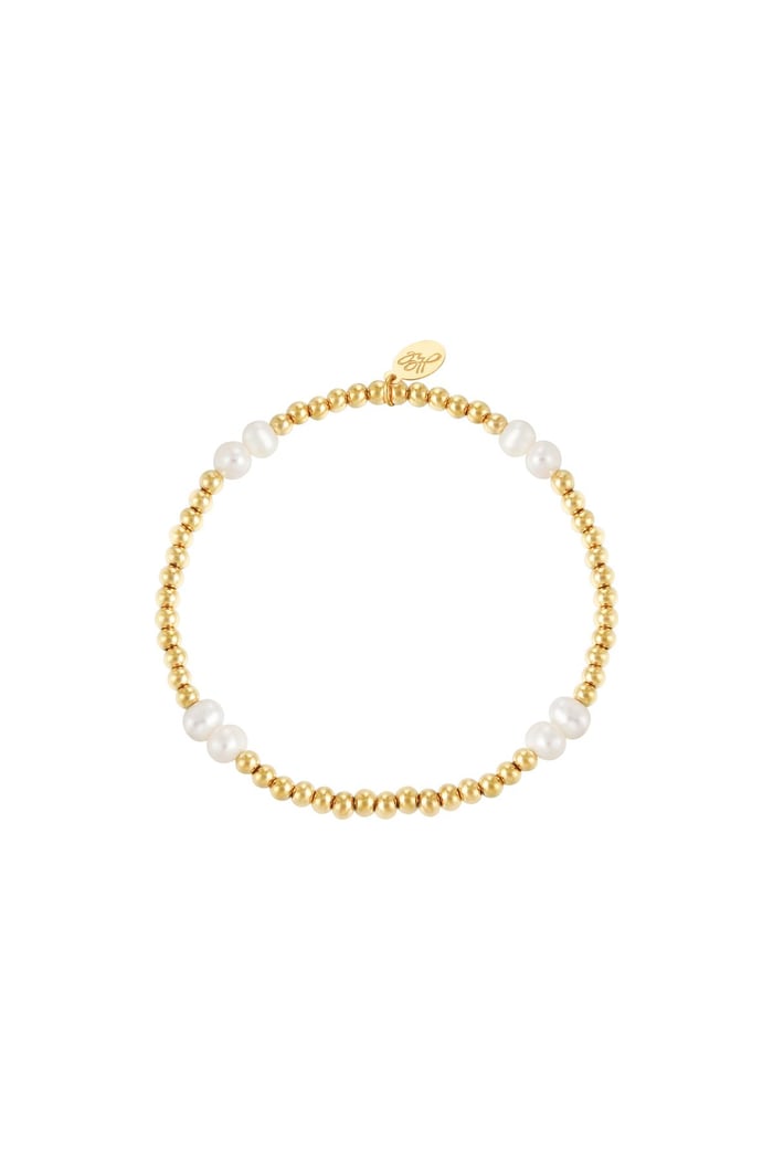 Bracelet pearl mix Couleur or Acier inoxydable 