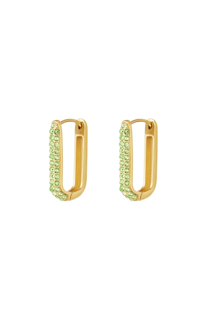 Oorbellen Shimmer Spark Large Goud kleur Stainless Steel