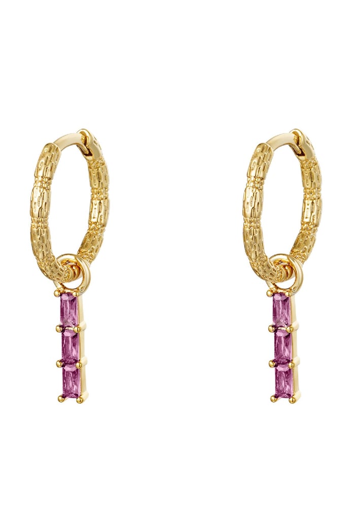 Boucle d'oreille pendante Violet Cuivré 