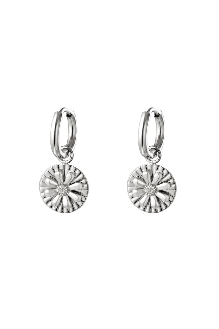 Ohrring mit Gänseblümchen-Charme Silber Edelstahl