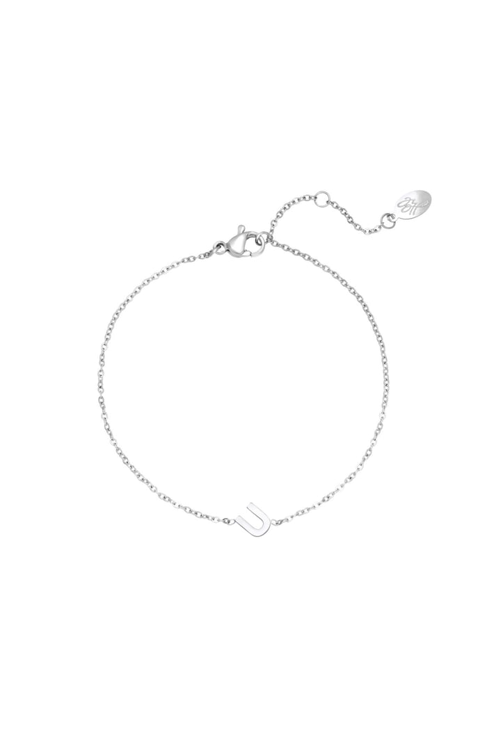 Edelstahlarmband Initiale C Silber