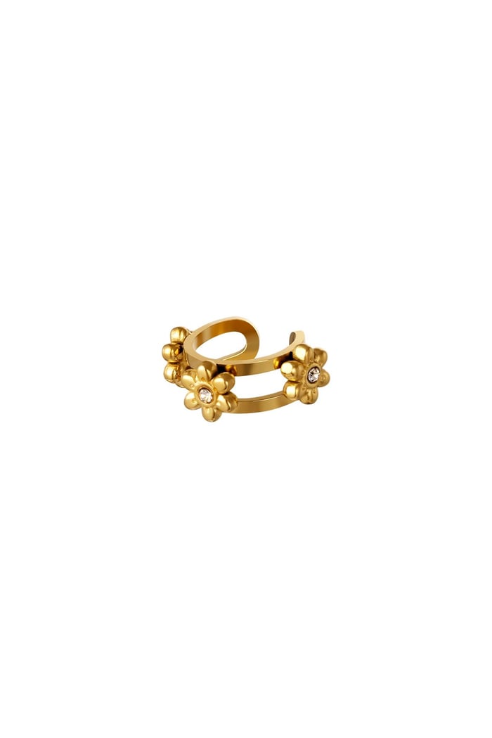 Ohrstulpen kleine Blumen Goldfarbe Edelstahl