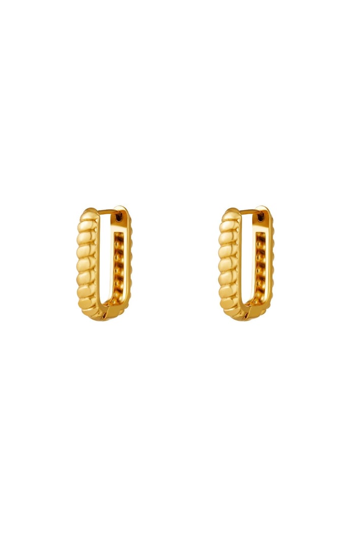 Baquette Rechteck Ohrringe klein Goldfarbe Edelstahl