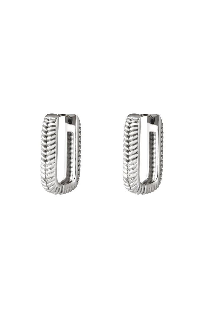 Geweven rechthoekige oorbellen Goud kleur Stainless Steel
