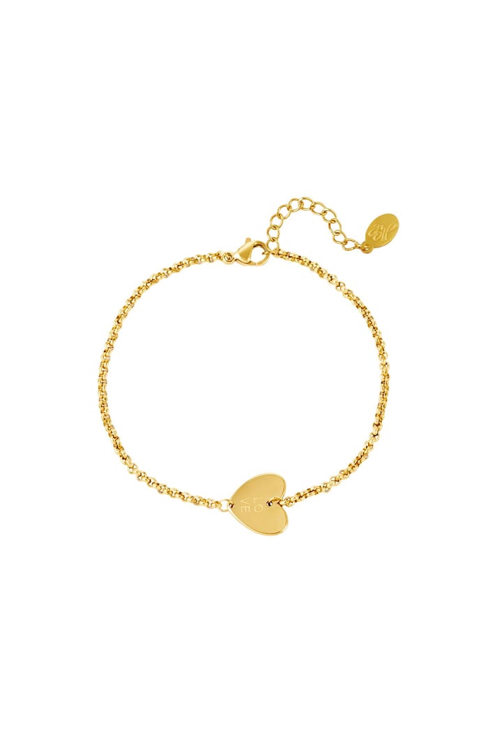 Armband mit Herzanhänger Goldfarbe Edelstahl
