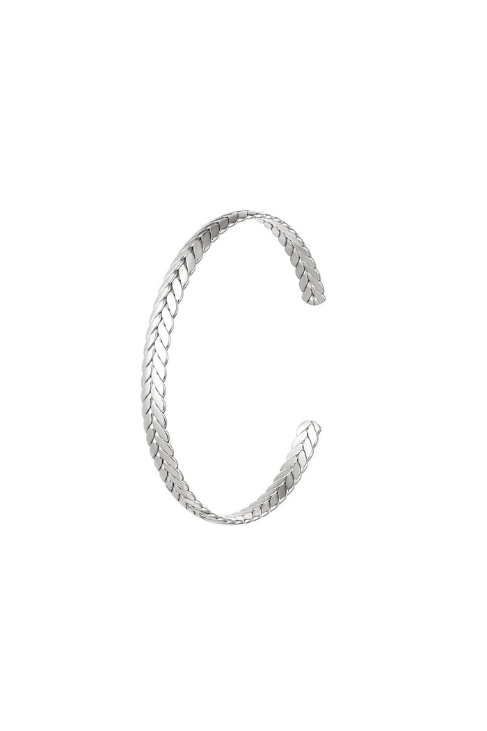 Edelstahlarmband Lorbeer Silber