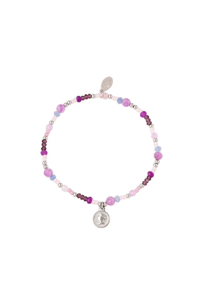 Moneda de pulsera de cuentas de colores Multicolor Stone