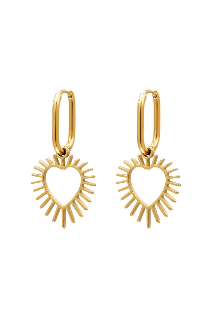 pendientes de acero inoxidable corazón radiante