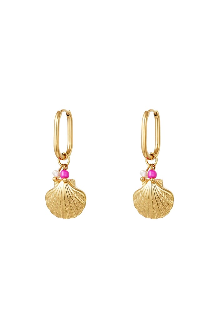 Orecchini con conchiglie pendenti - Collezione Beach Gold Stainless Steel