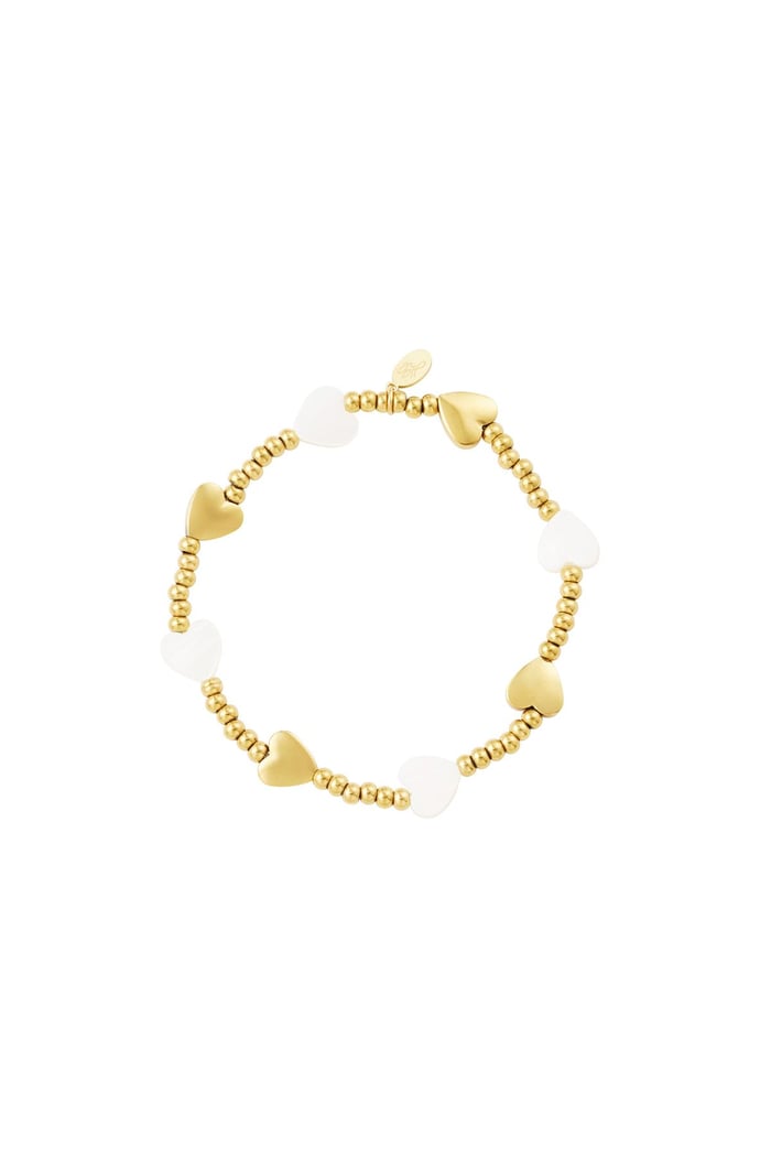 Armband met liefdesharten - Strandcollectie Goud kleur Stainless Steel 