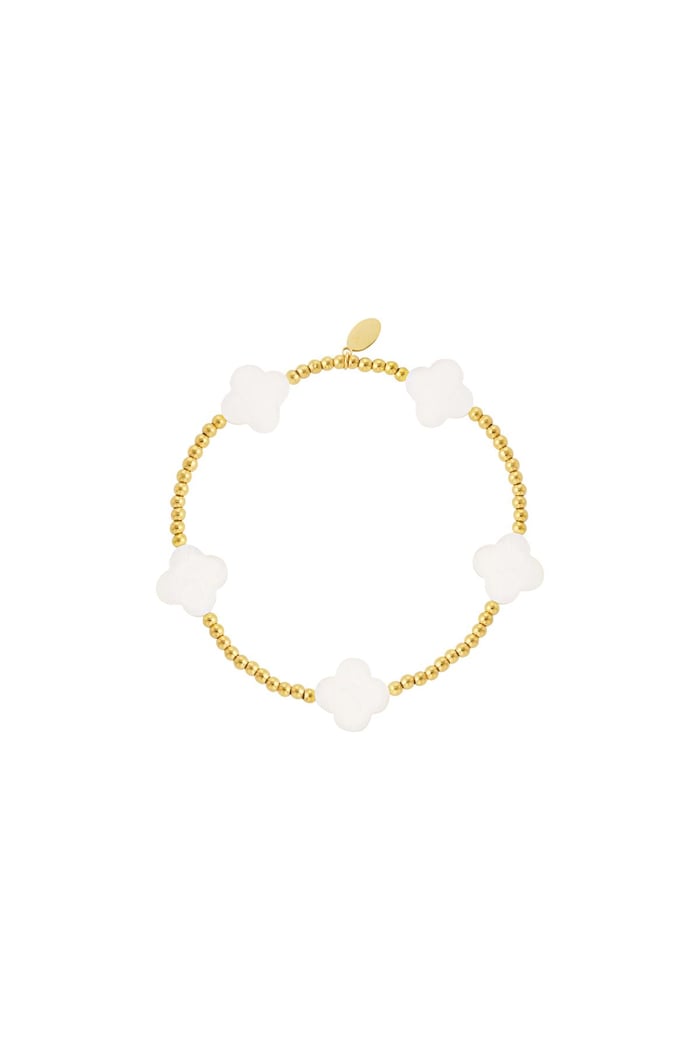 Armband Muschelklee Goldfarbe Edelstahl 