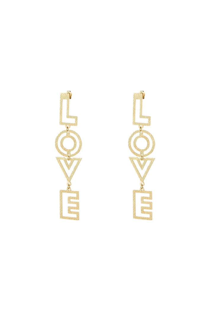 Orecchini LOVE con motivo Gold Stainless Steel 