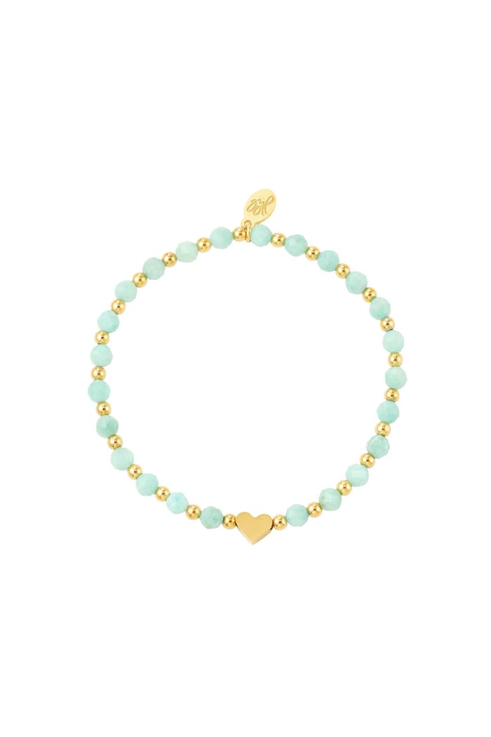 Bead bracelet with pearls Pink & Gold Color Stainless Steel (Pack with plastic bag) 