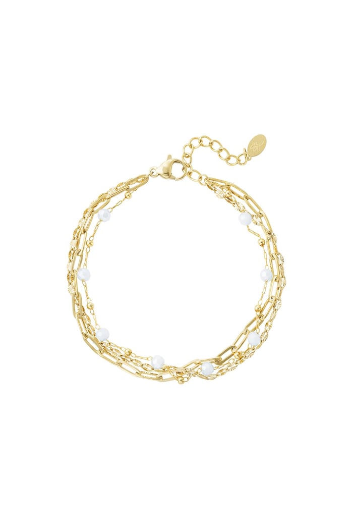 Üç kat renkli detaylı bileklik Gold Stainless Steel (Pack with plastic bag) 