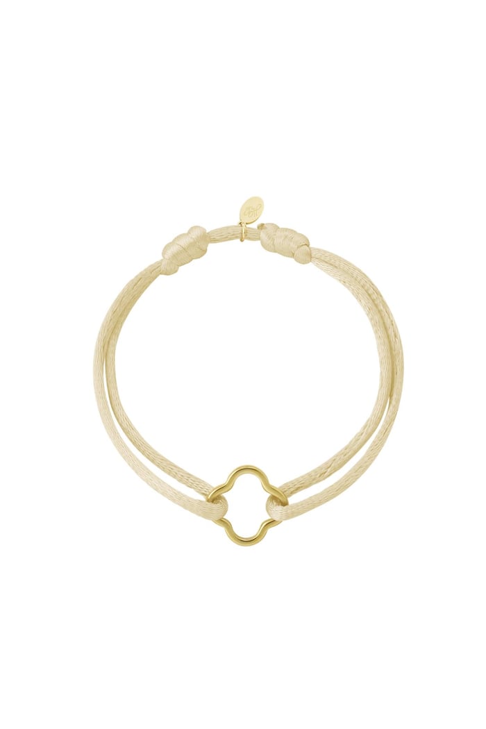 Stoffarmband Klee Rosè & Goldfarbe Edelstahl