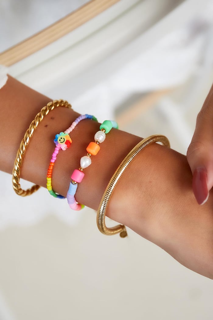 Blumen-Smiley-Armband - Rainbow-Kollektion Multi Edelstahl h5Bild2