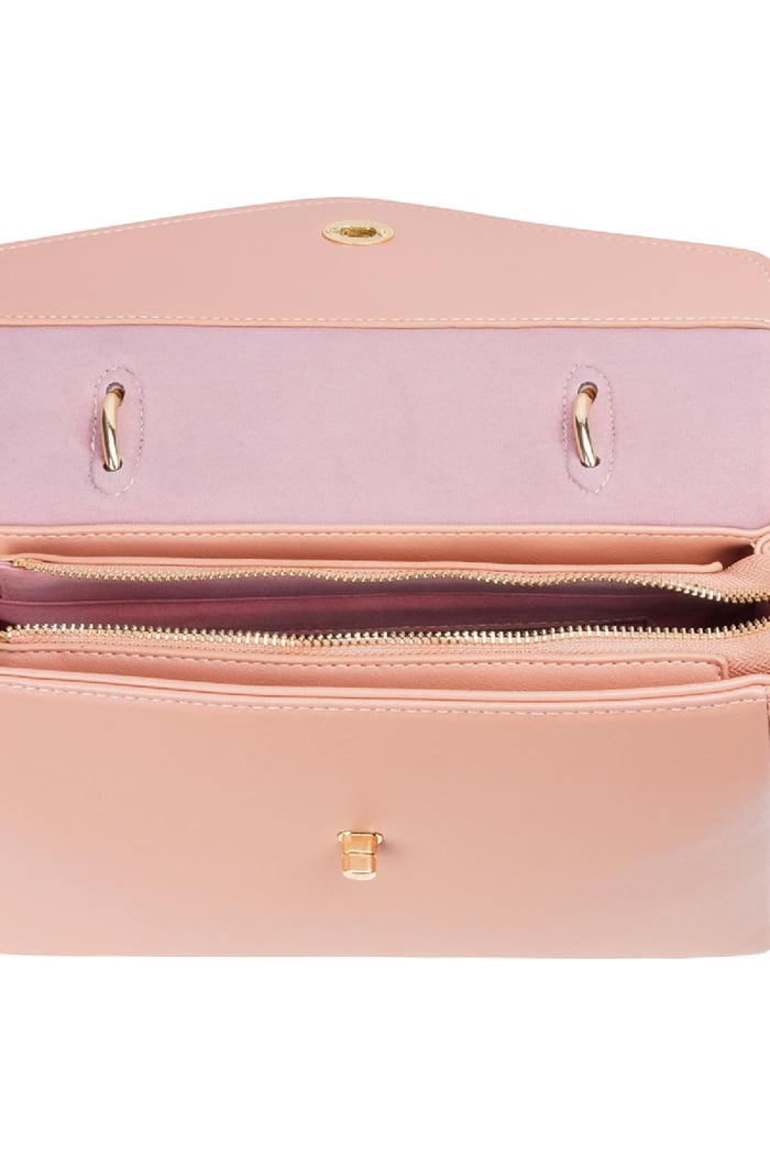 PU Kunstledertasche mit Griff und Schultergurt und Metalldetails Rosa Polyurethan h5Bild9