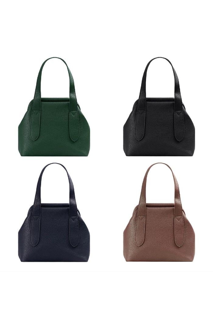 PU-Ledertasche mit stoffüberzogenem Verschluss Braun Polyurethan h5Bild3