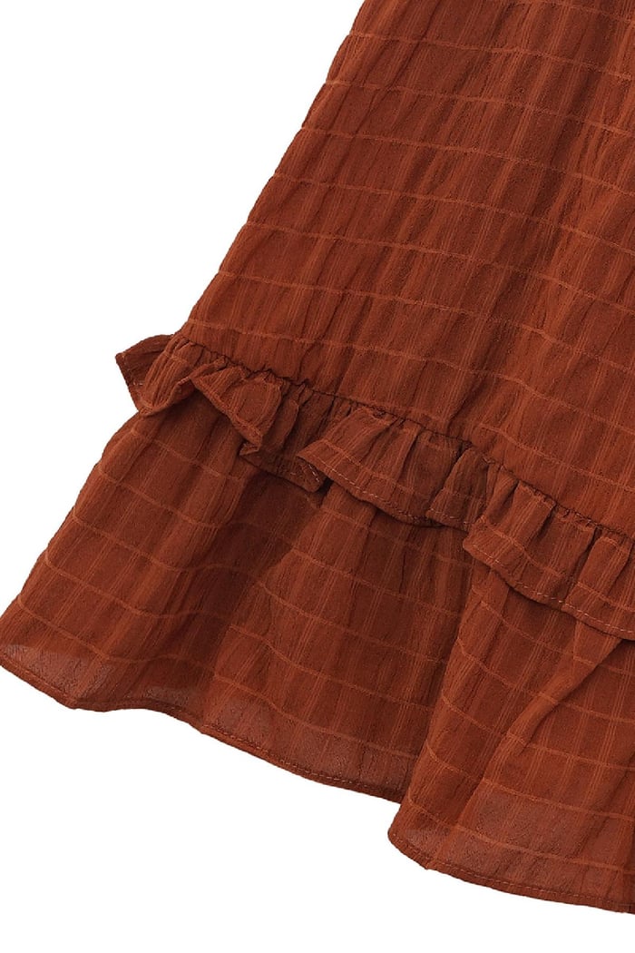 Abito a balze con fiocco Brown S h5Immagine6