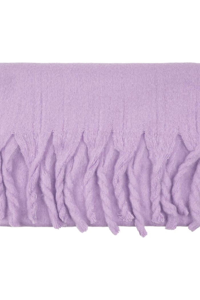 Wintersjaal effen kleur Paars Polyester Afbeelding4