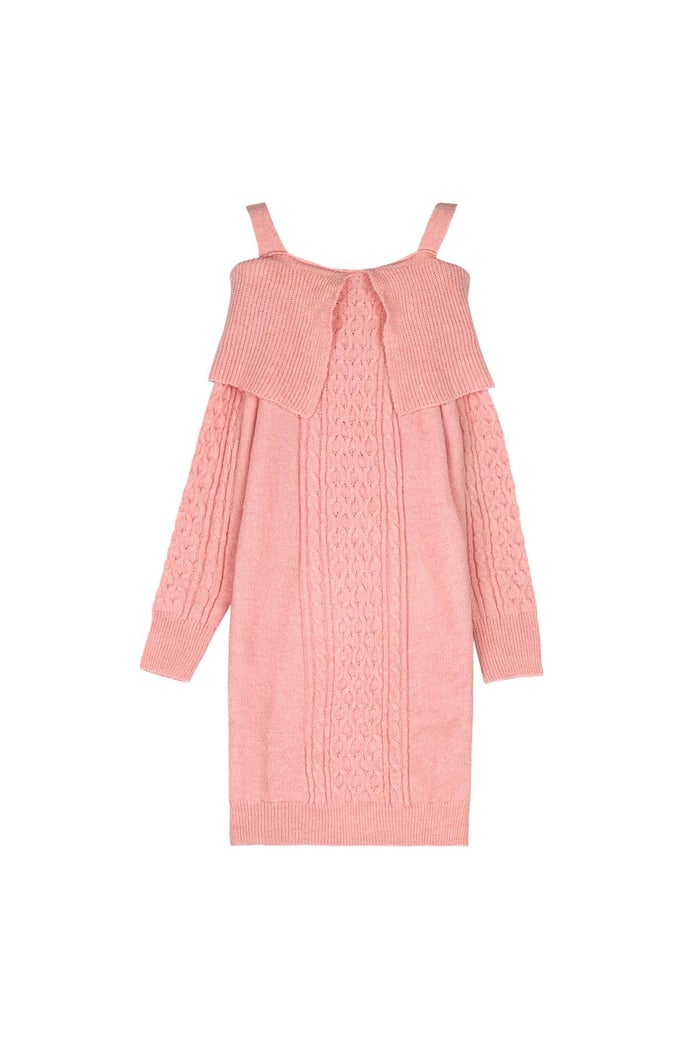 Vestido de punto trenzado Rosa S/M