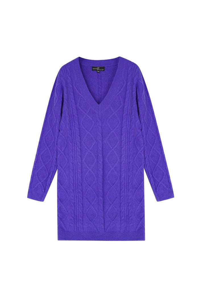 Abito in maglia con scollo a V in maglia Purple S/M 