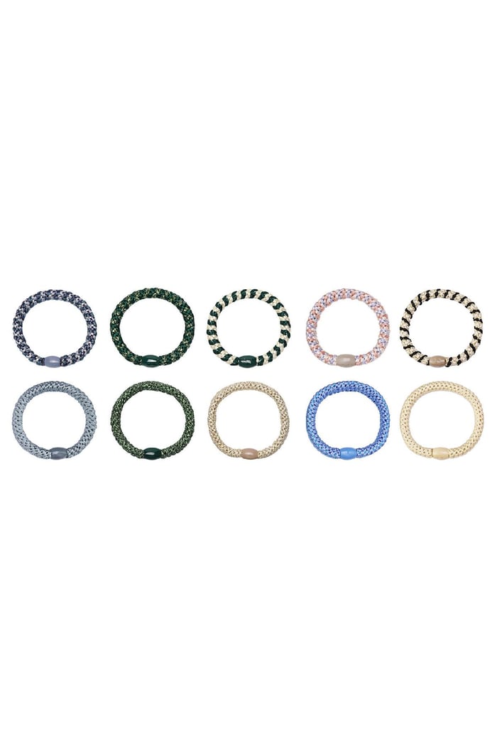 Bracelets élastiques à cheveux Multicouleur Polyester Image2