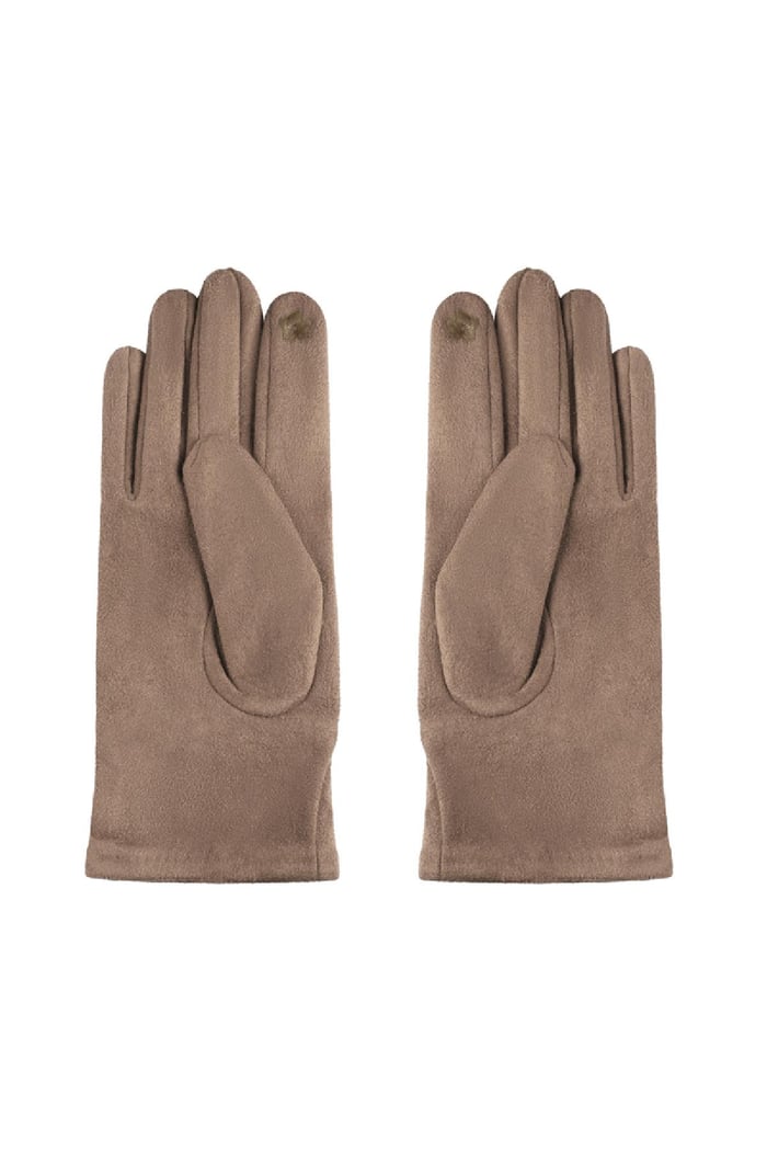 Gants avec détails Couleur or et zircon Camel Polyester Taille unique Image4