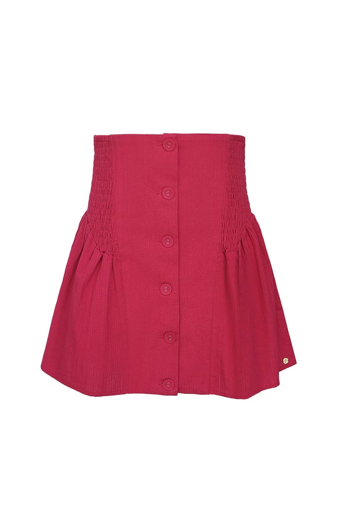 Skirt with buttons and smock detail White S 