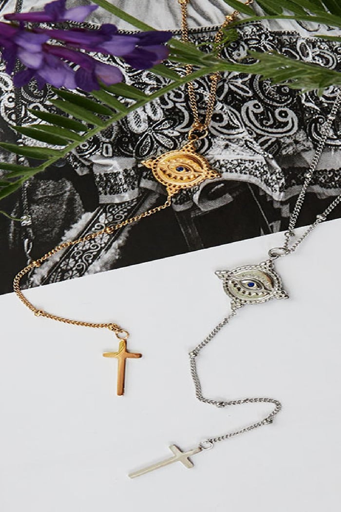 Necklace Religious Eye Argenté Acier inoxydable h5Image2