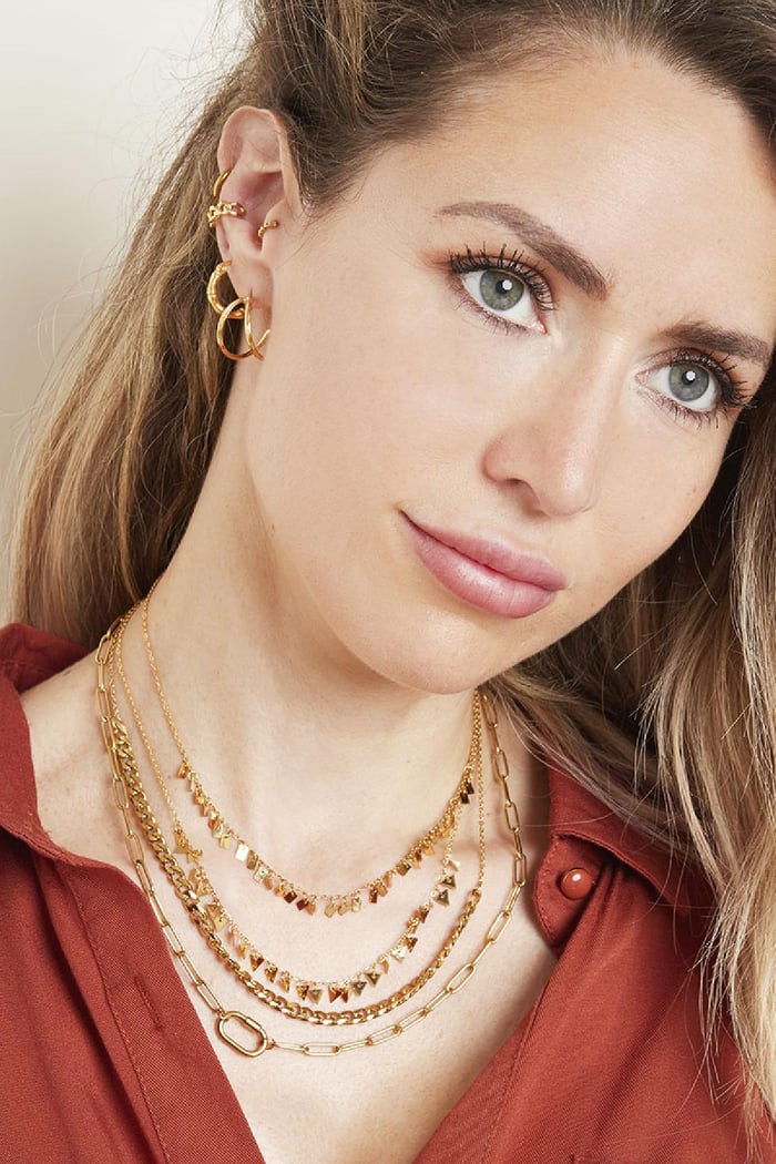 Collar Chains Two In One Color dorado Acero inoxidable Imagen3